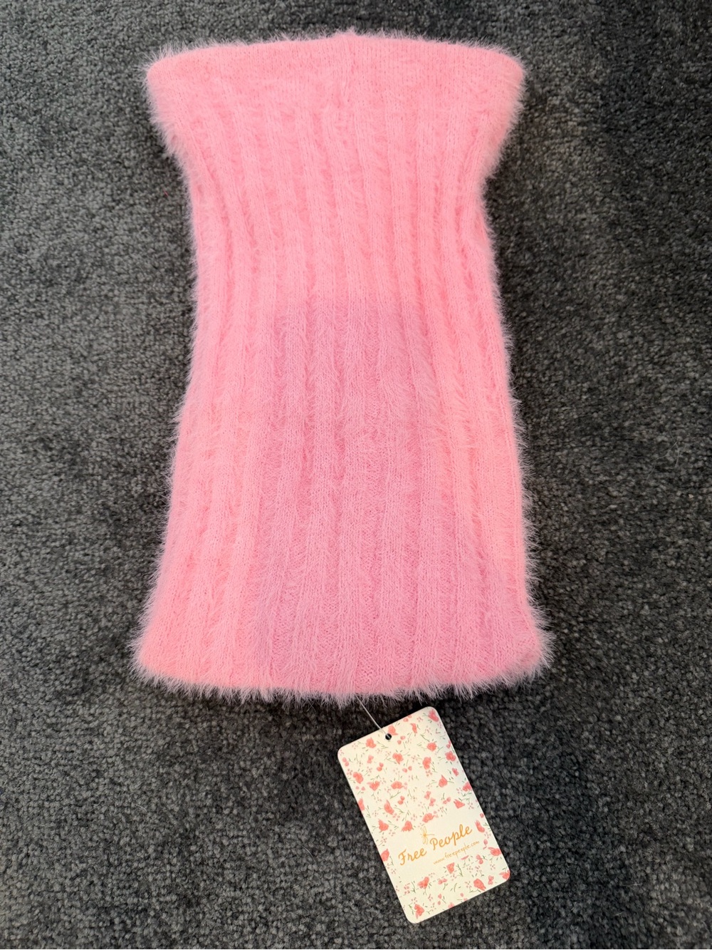 NWT Free People Head In The Clouds Fuzzy Neck Cowl Snood Pink OS